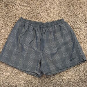 Asics Gray Plaid Athletic Shorts
